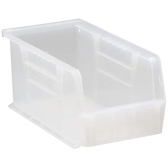 Quantum Food Service QUS230CLCS Stack & Hang Shelf Bin - 10 7/8 x 5 1/2, Clear, Case of 12